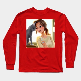 Cat Owner Desing Long Sleeve T-Shirt